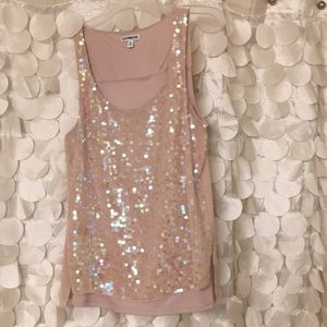 Pink sequin top